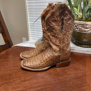 LUCCHESE 2000 T1565 Womens Cowboy Cowgirl caiman Western Boots Exotic 7.5 B